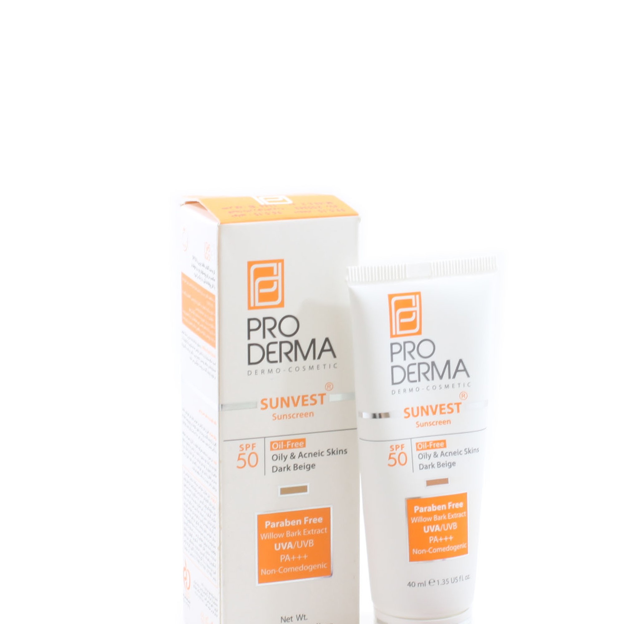 کرم ضدآفتاب فاقد چربی بژ تیره SPF50 پرودرما